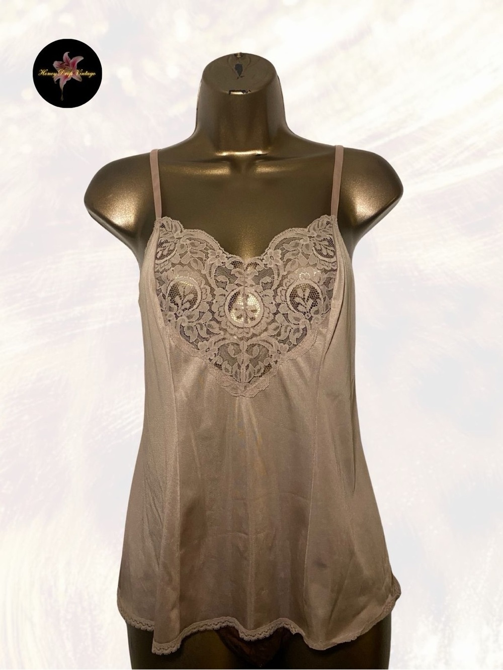 Vintage Satin Lace Trim Cami